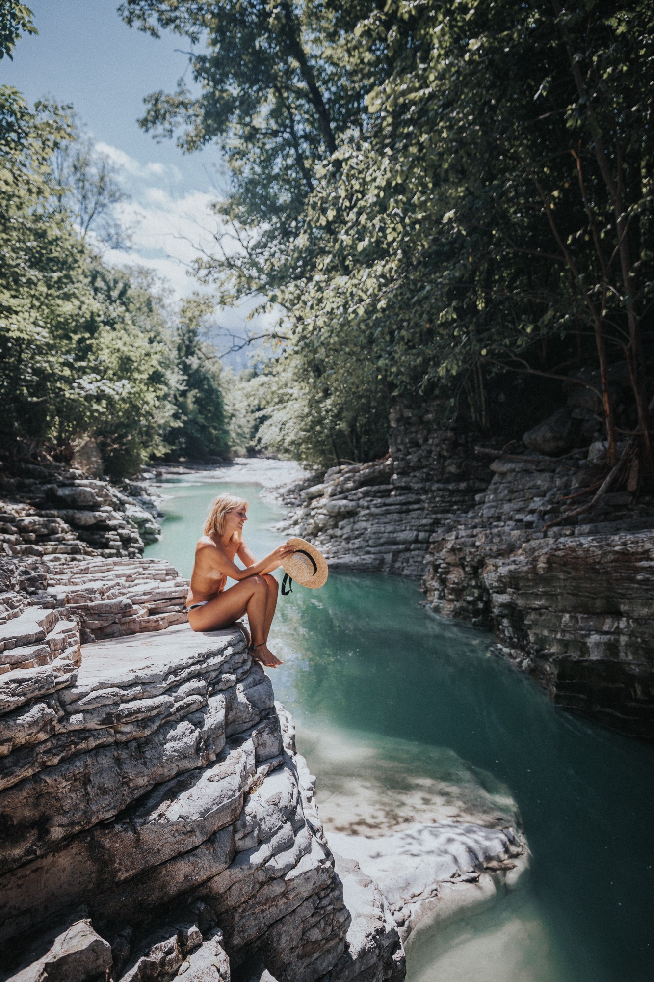 Natur Portrait Am Fluss Mit Helena